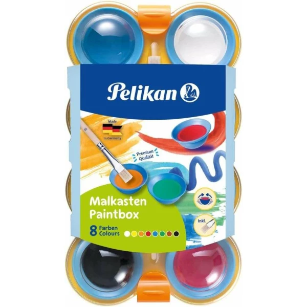 Thumbnail-Pelikan Acuarelas Kids – Poços separáveis – Pincel Jumbo incluído – Fácil de diluir – Resistente à luz – Caixa de trava – Cores sortidas