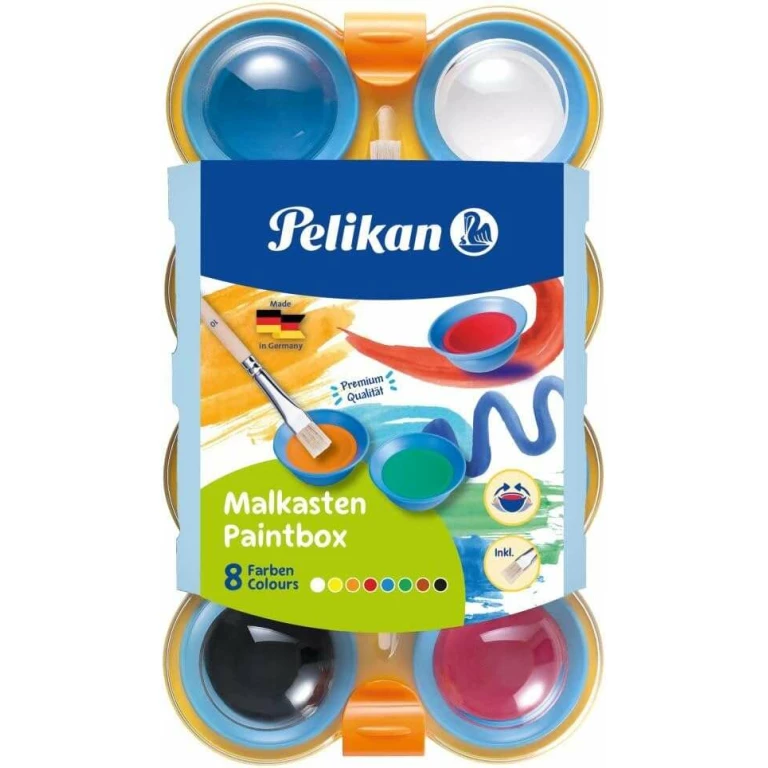 Thumbnail-Pelikan Acuarelas Kids – Poços separáveis – Pincel Jumbo incluído – Fácil de diluir – Resistente à luz – Caixa de trava – Cores sortidas