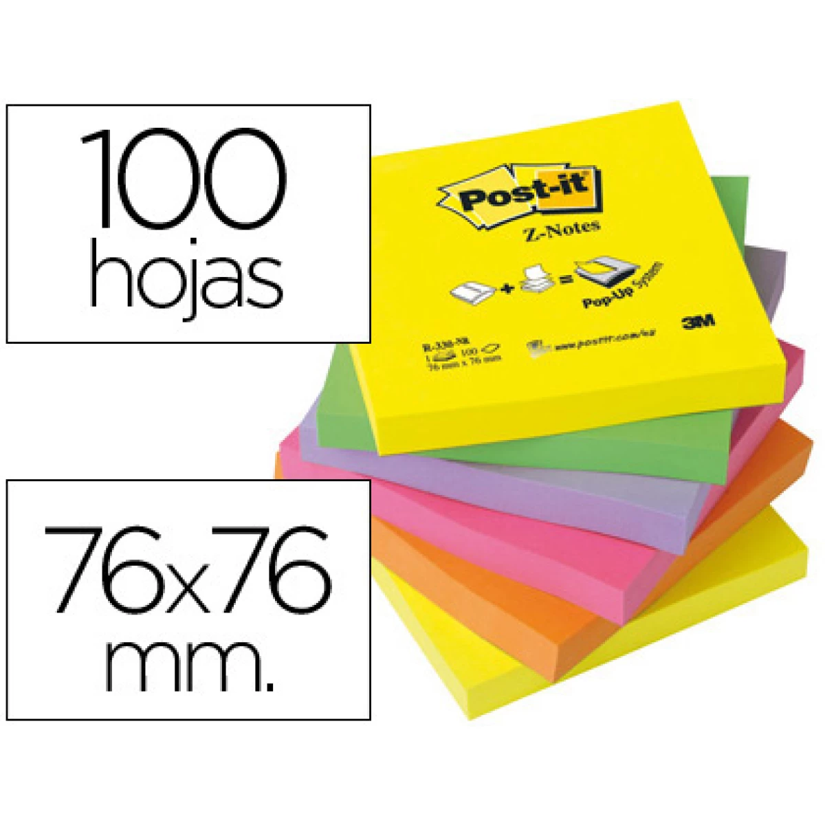 Thumbnail-Bloco de notas adesivas post-it sortido. 76 x 76 mm