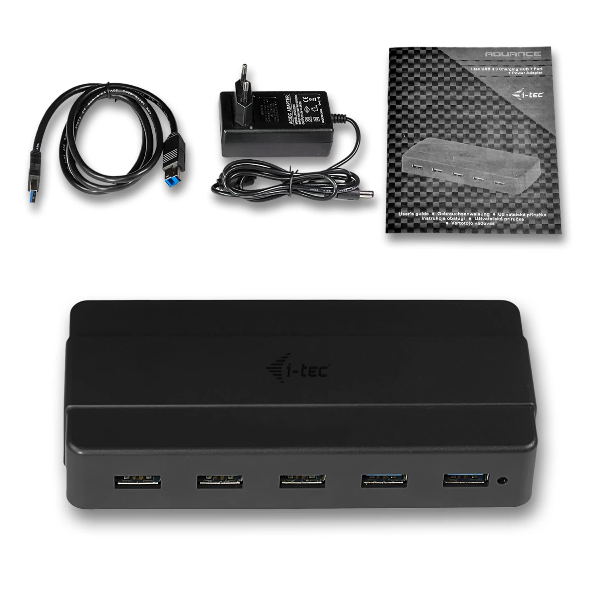 Galery – i-tec U3HUB742 hub de interface USB 3.2 Gen 1 (3.1 Gen 1) Type-B 5000 Mbit/s Preto0