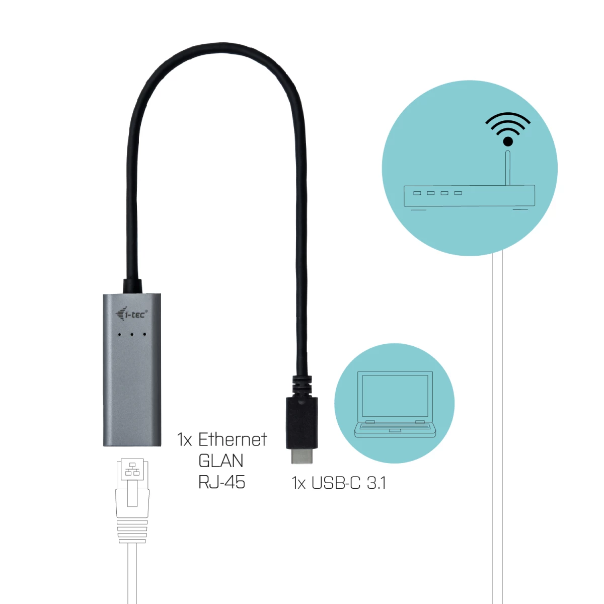 Galery – i-tec Metal C31METALGLAN cartão de rede Ethernet 1000 Mbit/s0