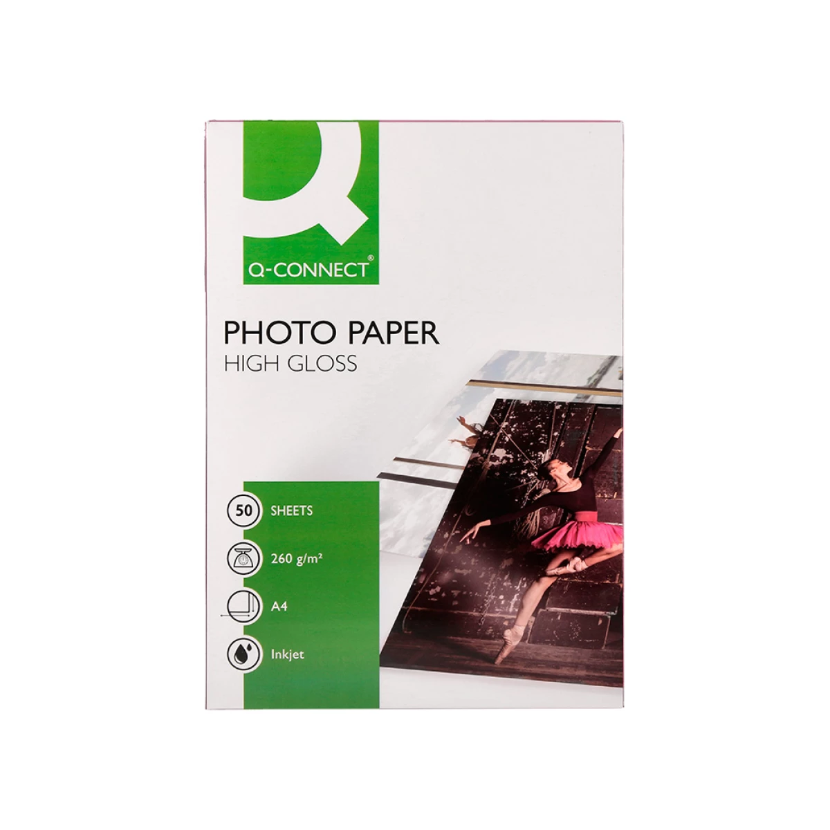 Galery – Papel fotografia q-connect glossy tinteiro din a4 260 gr caixa de 50 folhas0