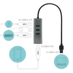 Galery – i-tec Metal U3HUBMETAL403 hub de interface USB 3.2 Gen 1 (3.1 Gen 1) Type-A 5000 Mbit/s Cinzento0