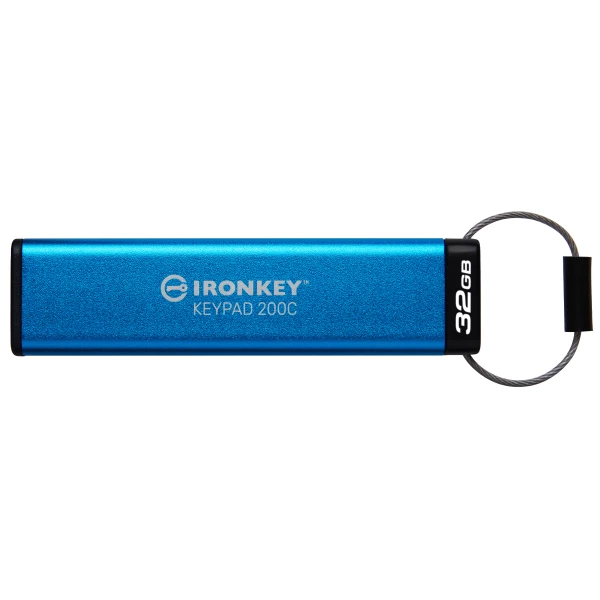 Thumbnail-Kingston Technology IronKey Keypad 200 unidade de memória USB 32 GB USB Type-C 3.2 Gen 1 (3.1 Gen 1) Azul