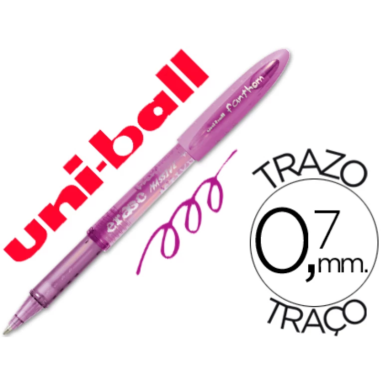 Thumbnail-Esferografica uni-ball uf-202 fanthom tinta que se apaga 0,7 mm tinta gel violeta – 12 unidades