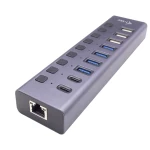 Thumbnail-i-tec CACHARGEHUB9LAN hub de interface USB 2.0 Type-C 5000 Mbit/s Cinzento