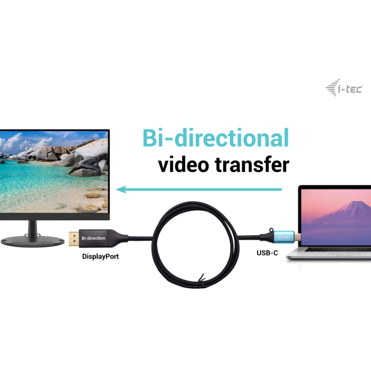 Galery – i-tec C31CBLDP8KBIDIR adaptador de cabo de vídeo 1,5 m DisplayPort USB Type-C Preto0