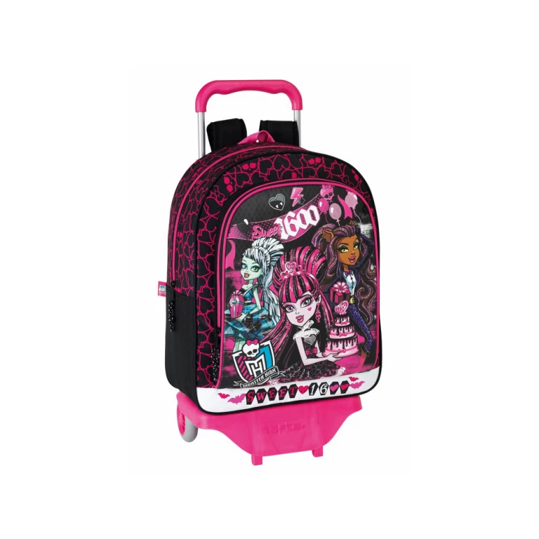 Thumbnail-Cartera escolar monster high dracula 1600 mochila grande con trolley 33x42x15 cm