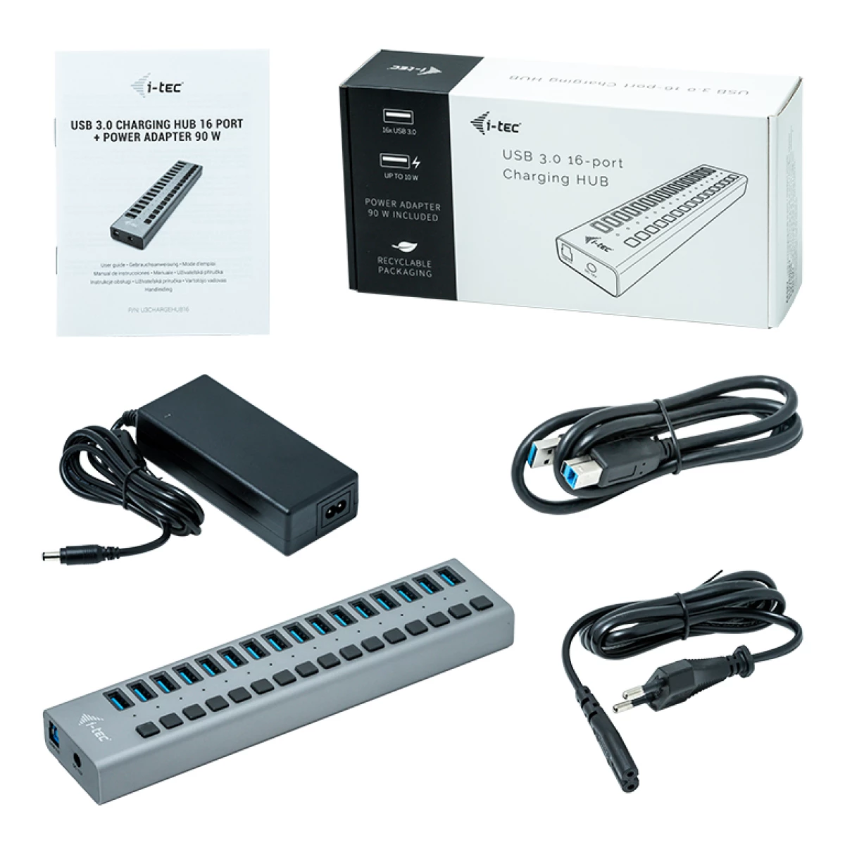 Galery – i-tec U3CHARGEHUB16 carregador de dispositivos móveis Universal Cinzento AC Interior0