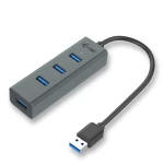 Galery – i-tec Metal U3HUBMETAL403 hub de interface USB 3.2 Gen 1 (3.1 Gen 1) Type-A 5000 Mbit/s Cinzento0