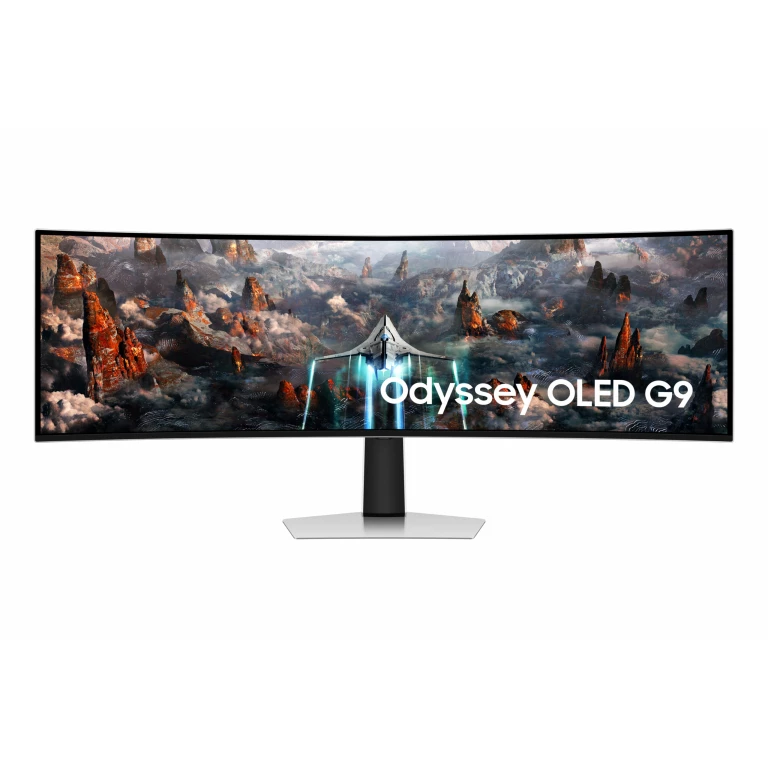 Thumbnail-Samsung Odyssey S49CG934SU monitor de ecrã 124,5 cm (49″) 5120 x 1440 pixels DQHD OLED Prateado
