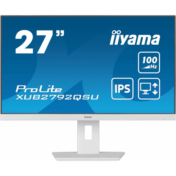 Thumbnail-iiyama ProLite XUB2792QSU-W6 monitor de ecrã 68,6 cm (27″) 2560 x 1440 pixels Wide Quad HD LED Branco