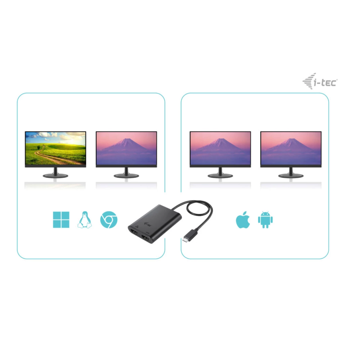 Galery – i-tec C31DUAL4K60HDMI adaptador gráfico USB 7680 x 4320 pixels Preto0