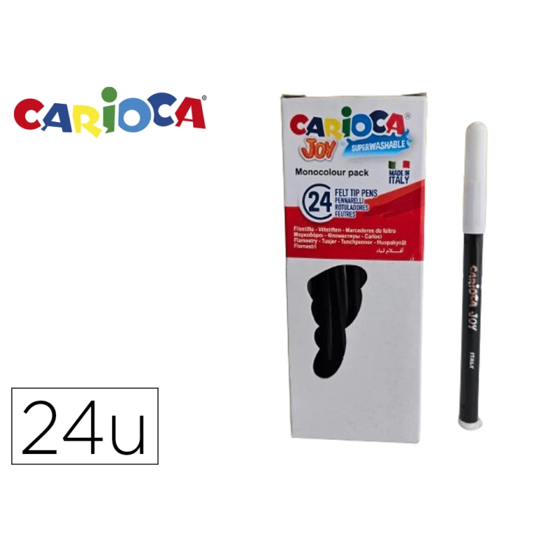 Thumbnail-Marcador carioca joy monocolor preto caixa de 24 unidades