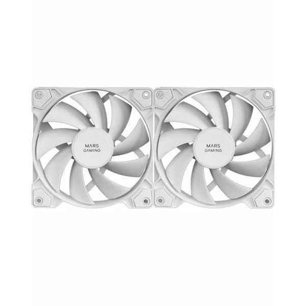 Thumbnail-Ventoinha MARS GAMING MF-PWMX2, DUAL FAN KIT, 2X120MM PWM ULTRA-SILENT FANS, ANTIVIBRATION, WHITE