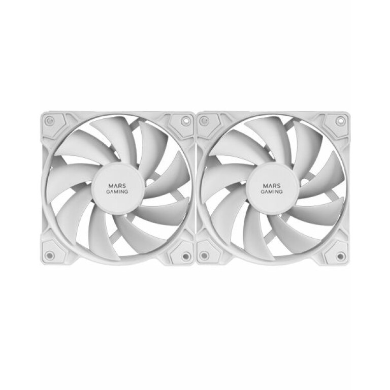 Thumbnail-Ventoinha MARS GAMING MF-PWMX2, DUAL FAN KIT, 2X120MM PWM ULTRA-SILENT FANS, ANTIVIBRATION, WHITE