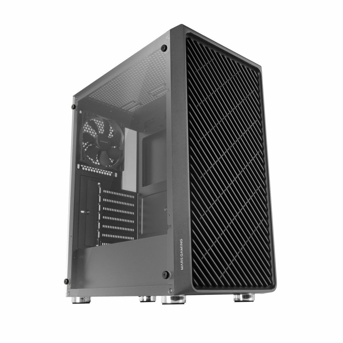 Thumbnail-Caixa MARS GAMING MC-3000 ATX , 4X 12CM PRO FAN, GLASS, FRONT MESH, BLACK