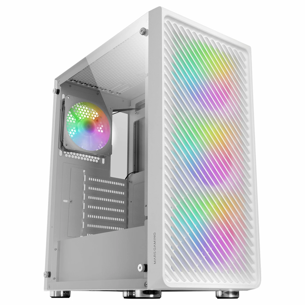 Thumbnail-Caixa MARS GAMING MC-FW ATX , 4X 12CM ARGB FAN, GLASS, FRONT MESH, WHITE