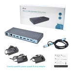 Galery – i-tec CADUAL4KDOCK base & duplicador de portas Com fios USB 3.2 Gen 1 (3.1 Gen 1) Type-C Preto, Turquesa0