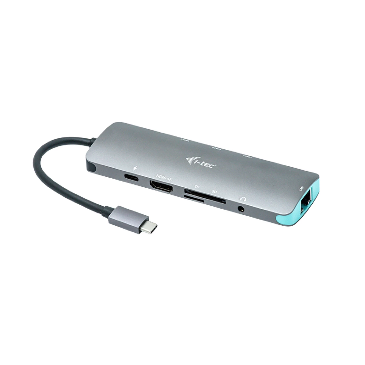 Galery – i-tec Metal C31NANODOCKLANPD base & duplicador de portas Com fios USB 3.2 Gen 1 (3.1 Gen 1) Type-C Prateado, Turquesa0