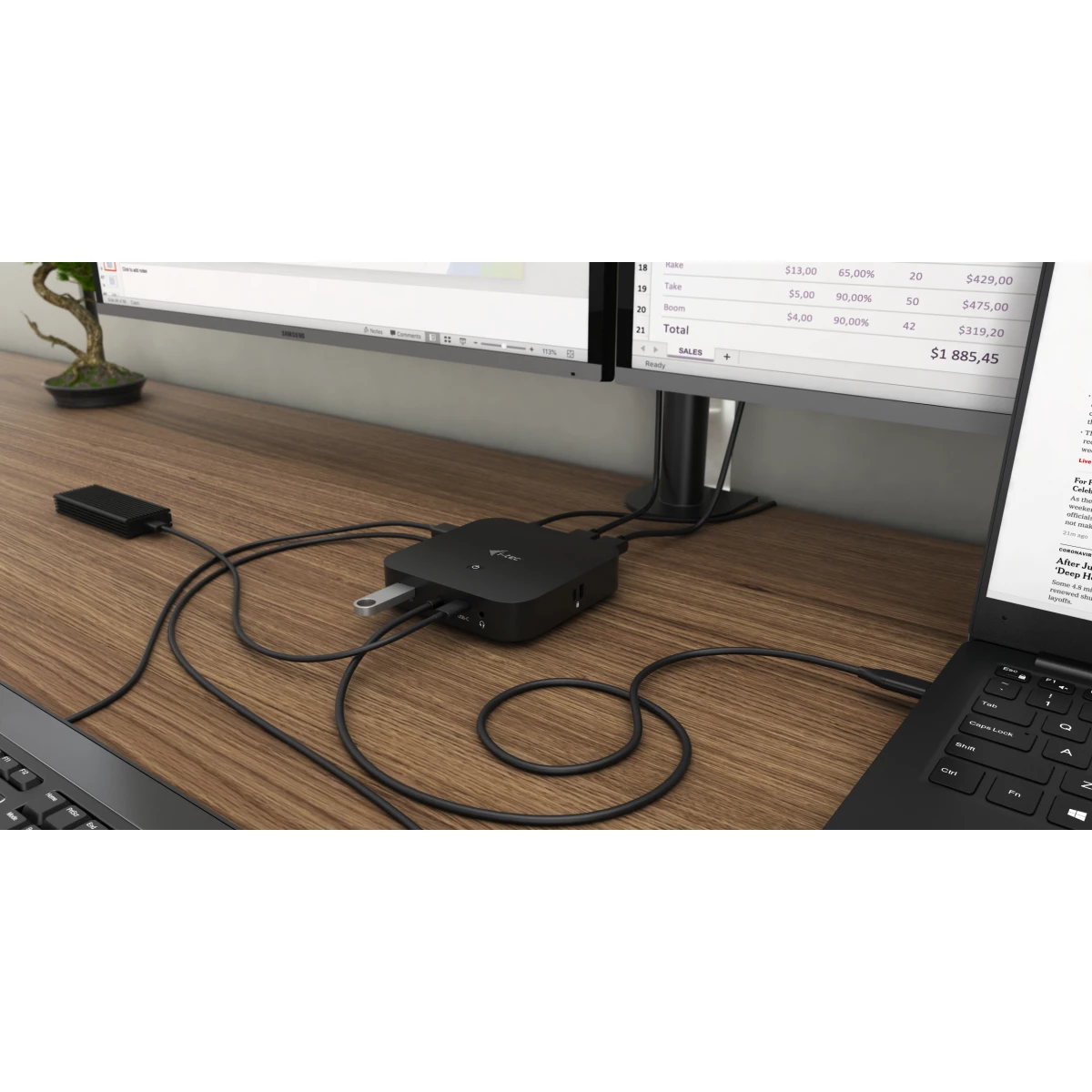 Galery – i-tec C31DUALDPDOCKPD base & duplicador de portas Com fios USB 3.2 Gen 1 (3.1 Gen 1) Type-C Preto0