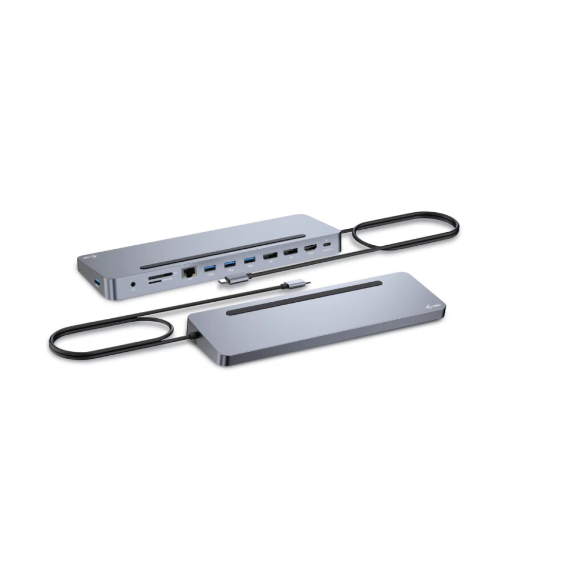 Galery – i-tec C31FLAT2PDPRO100W base & duplicador de portas Com fios USB 3.2 Gen 1 (3.1 Gen 1) Type-C Prateado0