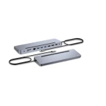 Galery – i-tec C31FLAT2PDPRO100W base & duplicador de portas Com fios USB 3.2 Gen 1 (3.1 Gen 1) Type-C Prateado0