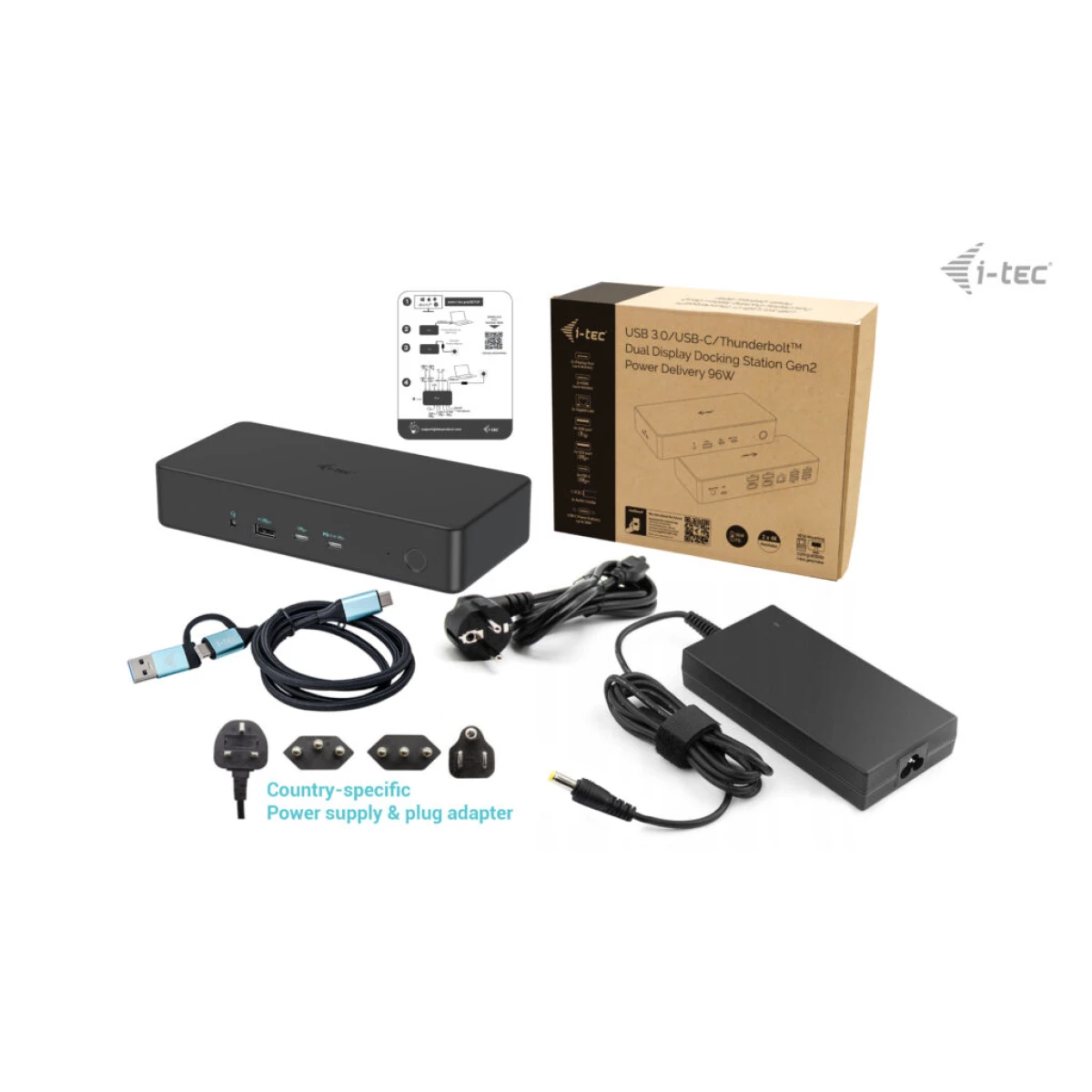 Galery – i-tec CADUAL4KDOCKPD2 base & duplicador de portas Com fios USB 3.2 Gen 1 (3.1 Gen 1) Type-C Preto0