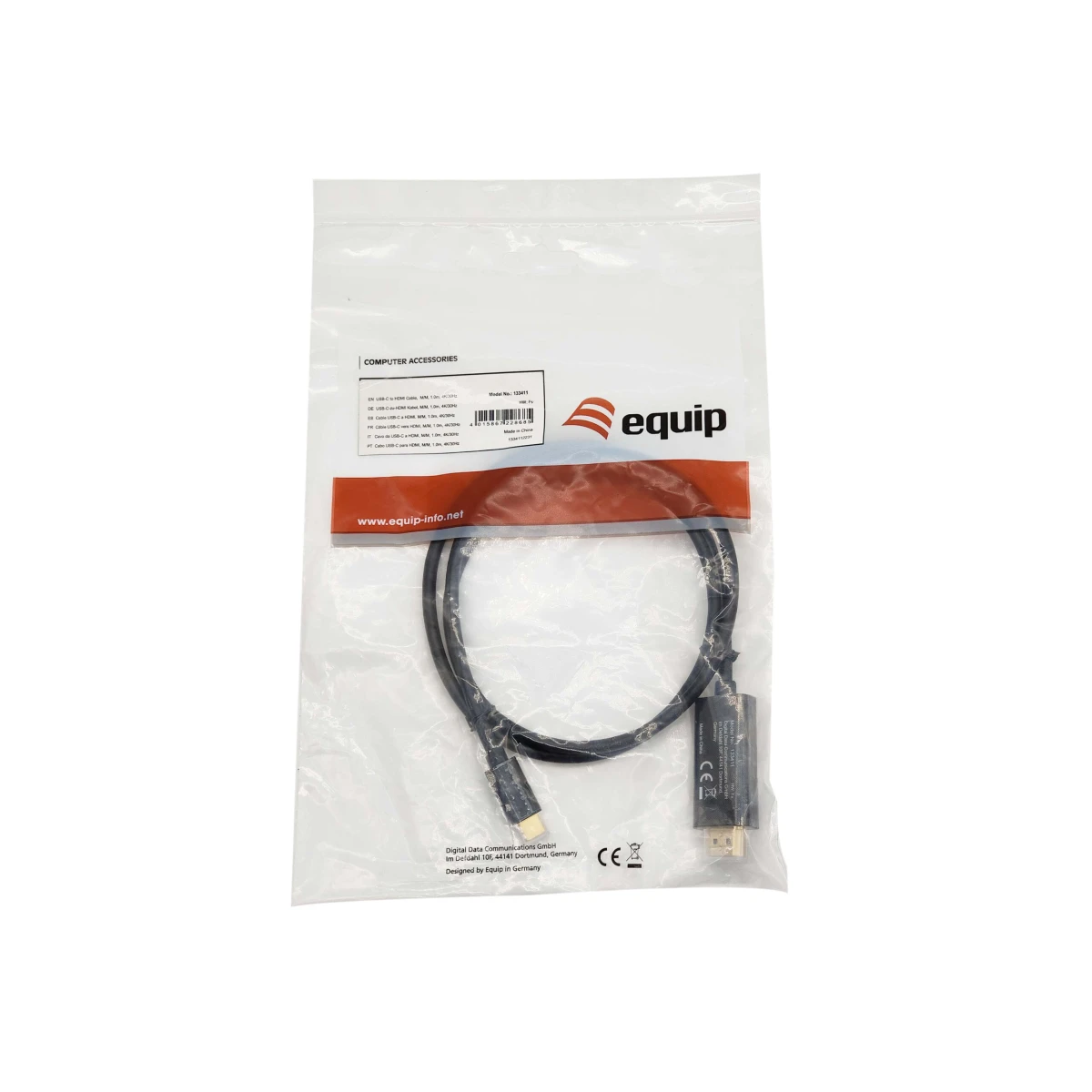 Galery – Equip 133411 adaptador de cabo de vídeo 1 m USB Type-C HDMI Type A (Standard) Preto0