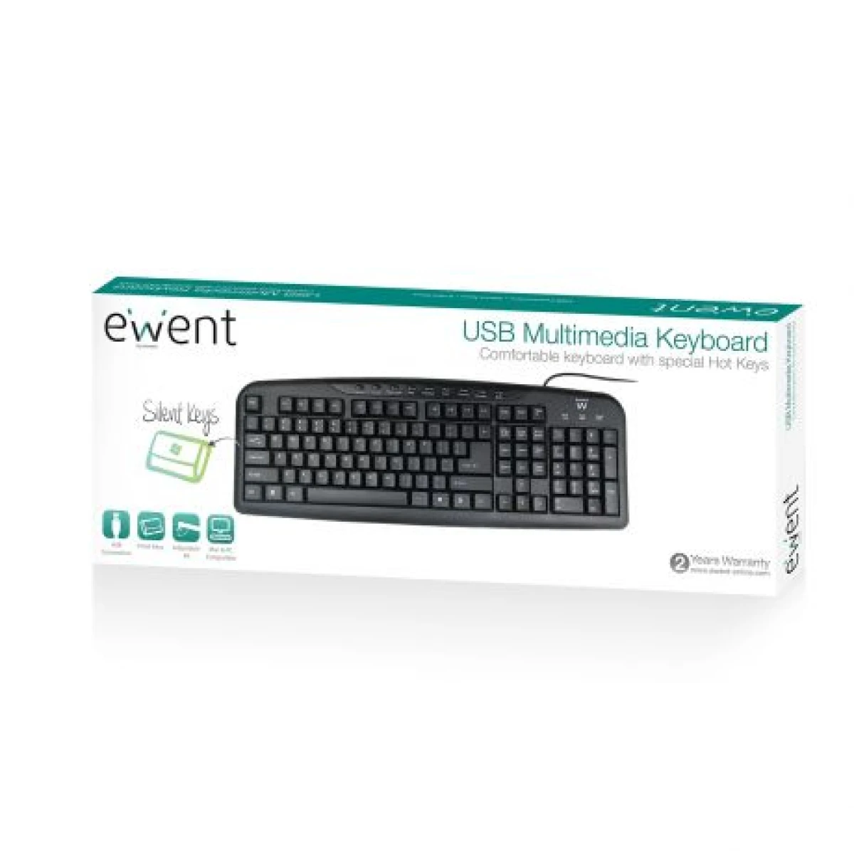 Galery – Ewent EW3195 teclado Casa USB QWERTZ Português Preto0