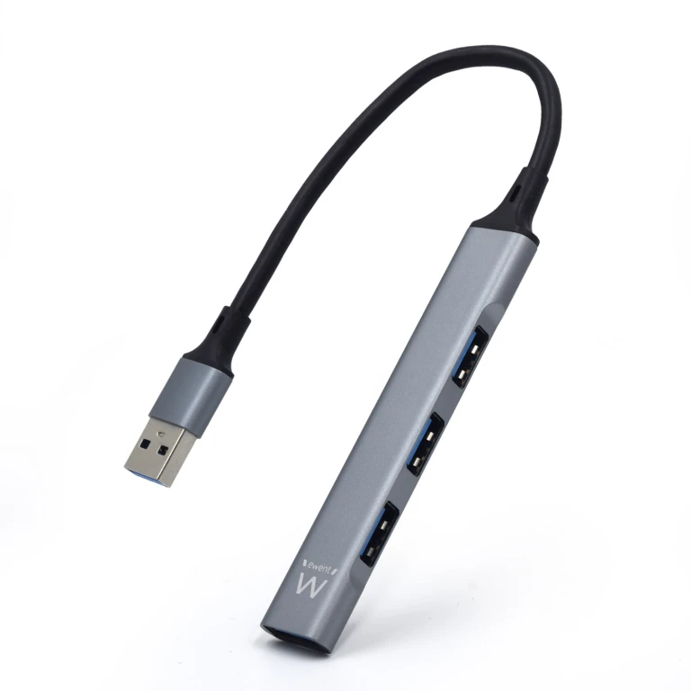 Thumbnail-Ewent EW1144 hub de interface USB 3.2 Gen 1 (3.1 Gen 1) Type-A 5000 Mbit/s Cinzento, Prateado