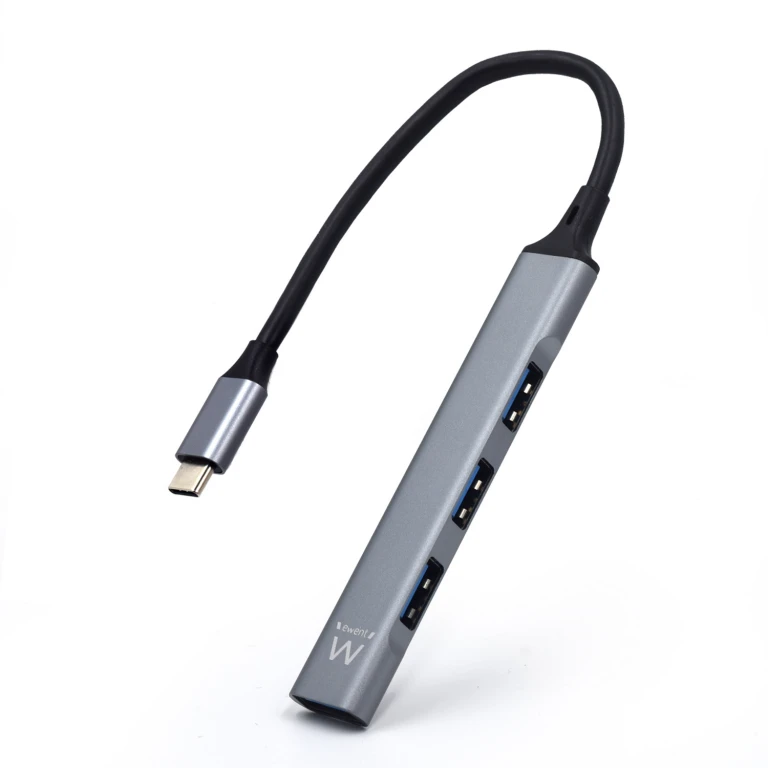 Thumbnail-Ewent EW1145 hub de interface USB 3.2 Gen 1 (3.1 Gen 1) Type-C 5000 Mbit/s Cinzento, Prateado