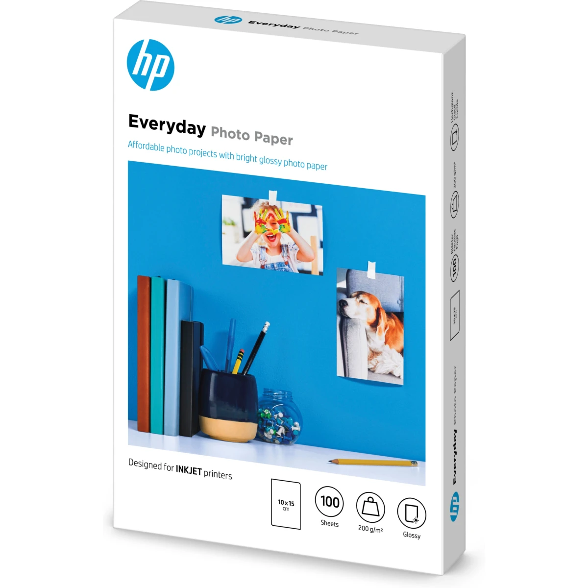 Galery – HP Papel de Fotografia Everyday Brilhante, 200 g/m2, 10 x 15 cm (101 x 152 mm), 100 folhas0