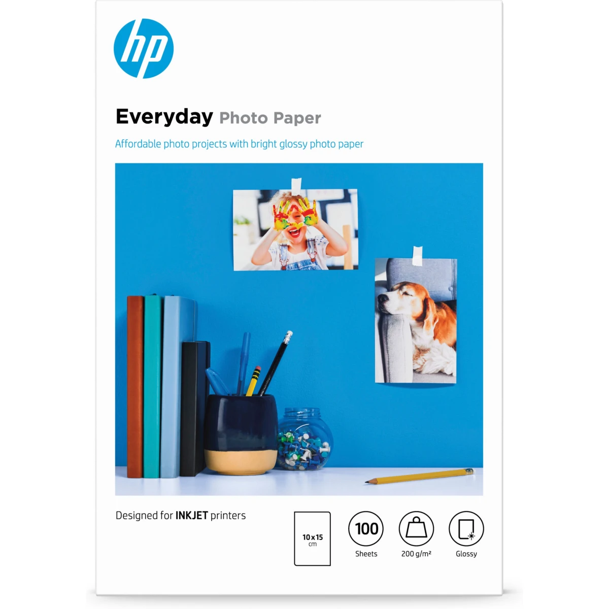 Thumbnail-HP Papel de Fotografia Everyday Brilhante, 200 g/m2, 10 x 15 cm (101 x 152 mm), 100 folhas