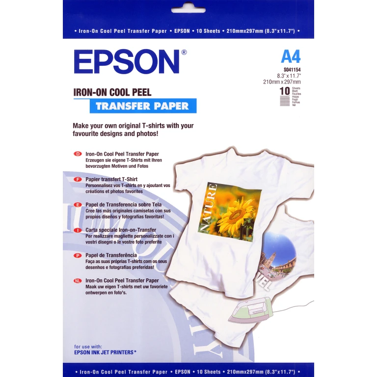 Thumbnail-Epson Papel de transferência a quente, DIN A4, 124g/m², 10 Folhas