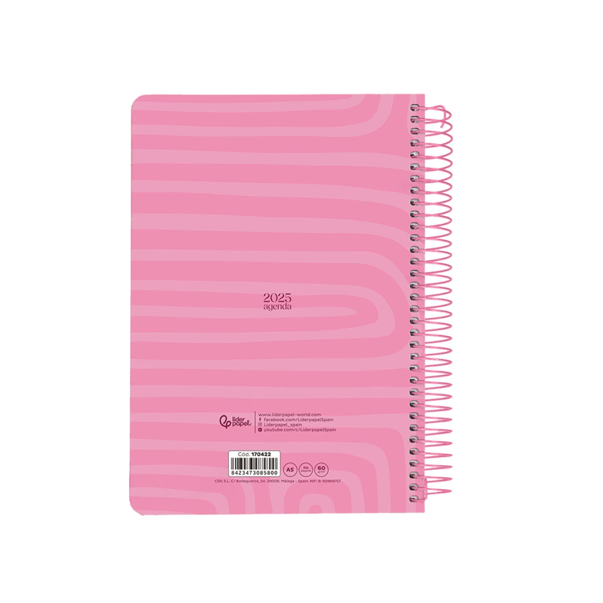 Galery – Agenda espiral liderpapel syros a5 2025 dia pagina cor roxo papel 60 gr0