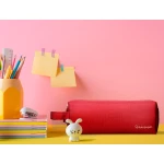 Galery – Estojo escolar liderpapel retangular com asa 2 fechos 210×80 mm vermelho0