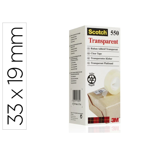 Thumbnail-Fita adesiva scotch 550 transparente 33×19 mm pack de 8 unidades