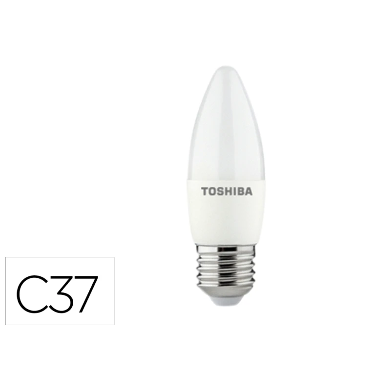 Thumbnail-Lampada led toshiba c37 e27 5w 3000k luz fria