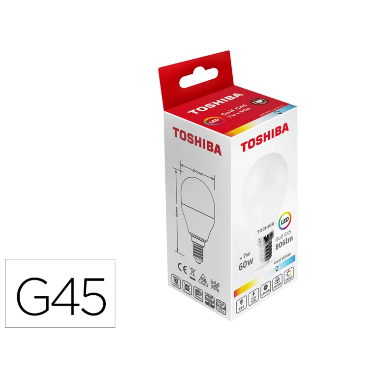 Thumbnail-Lampada led toshiba g45 e14 7w 6500k luz fria