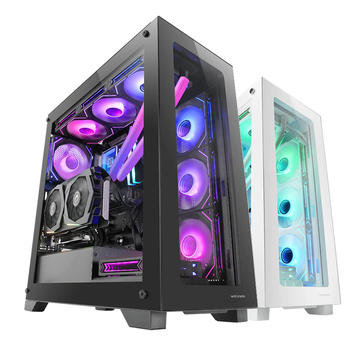 Thumbnail-Caixa MARS GAMING MC-XP, CUSTOM E-ATX, DOUBLE TEMPERED GLASS WINDOW, BLACK