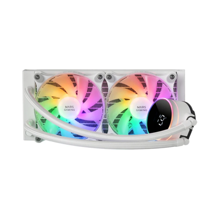 Thumbnail-Watercooling MARS GAMING ML-LCD240, AIO 500W TDP, 2X FDB ARGB FANS, WHITE