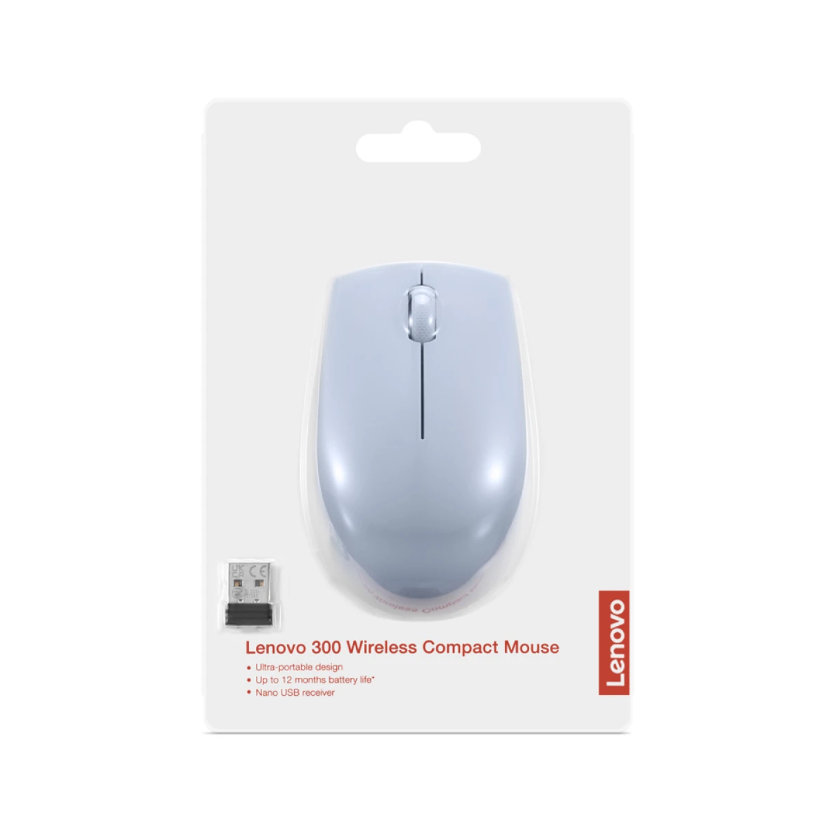 Galery – Lenovo 300 Wireless Compact Maus Kabellos Optisch Blau 3 Tasten 1000 dpi rato Escritório Ambidestro RF Wireless Ótico0