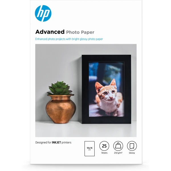 Thumbnail-HP Papel de Fotografia Advanced Brilhante, 250 g/m2, 10 x 15 cm (101 x 152 mm), 25 folhas