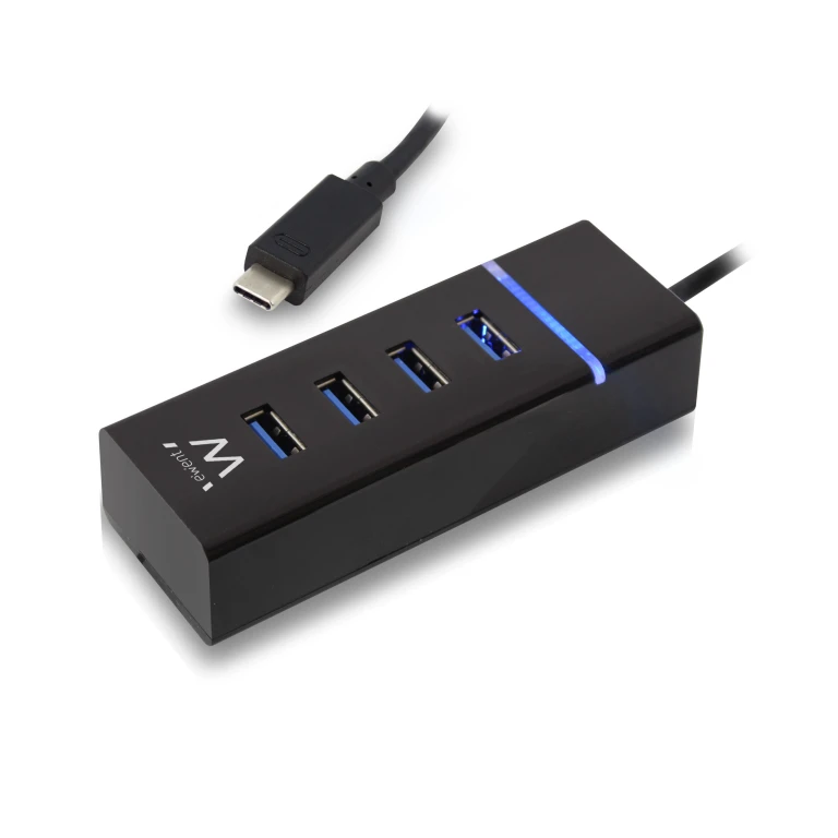 Thumbnail-Ewent EW1137 hub de interface USB 3.2 Gen 1 (3.1 Gen 1) Type-C 5000 Mbit/s Preto