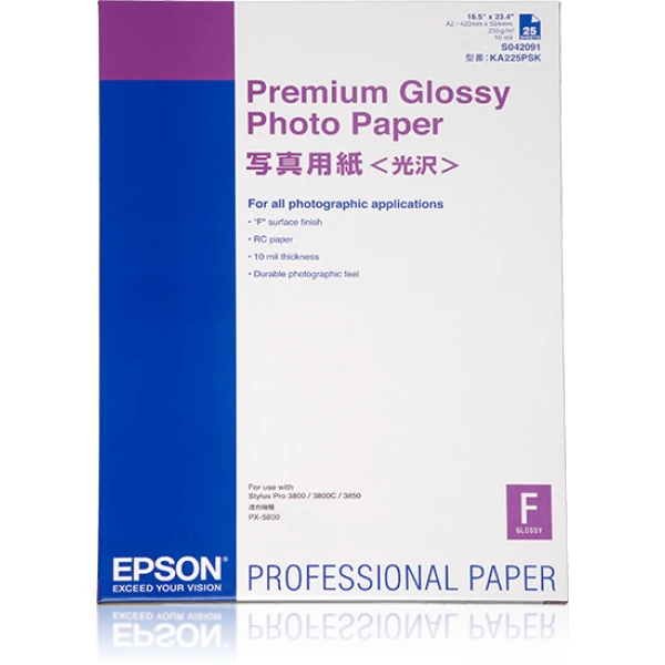 Thumbnail-Epson Premium Glossy Photo Paper, DIN A2, 250g/m², 25 Folhas