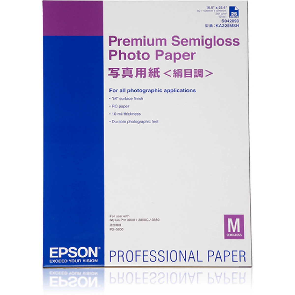 Thumbnail-Epson Premium Semigloss Photo Paper, DIN A2, 250g/m², 25 Folhas