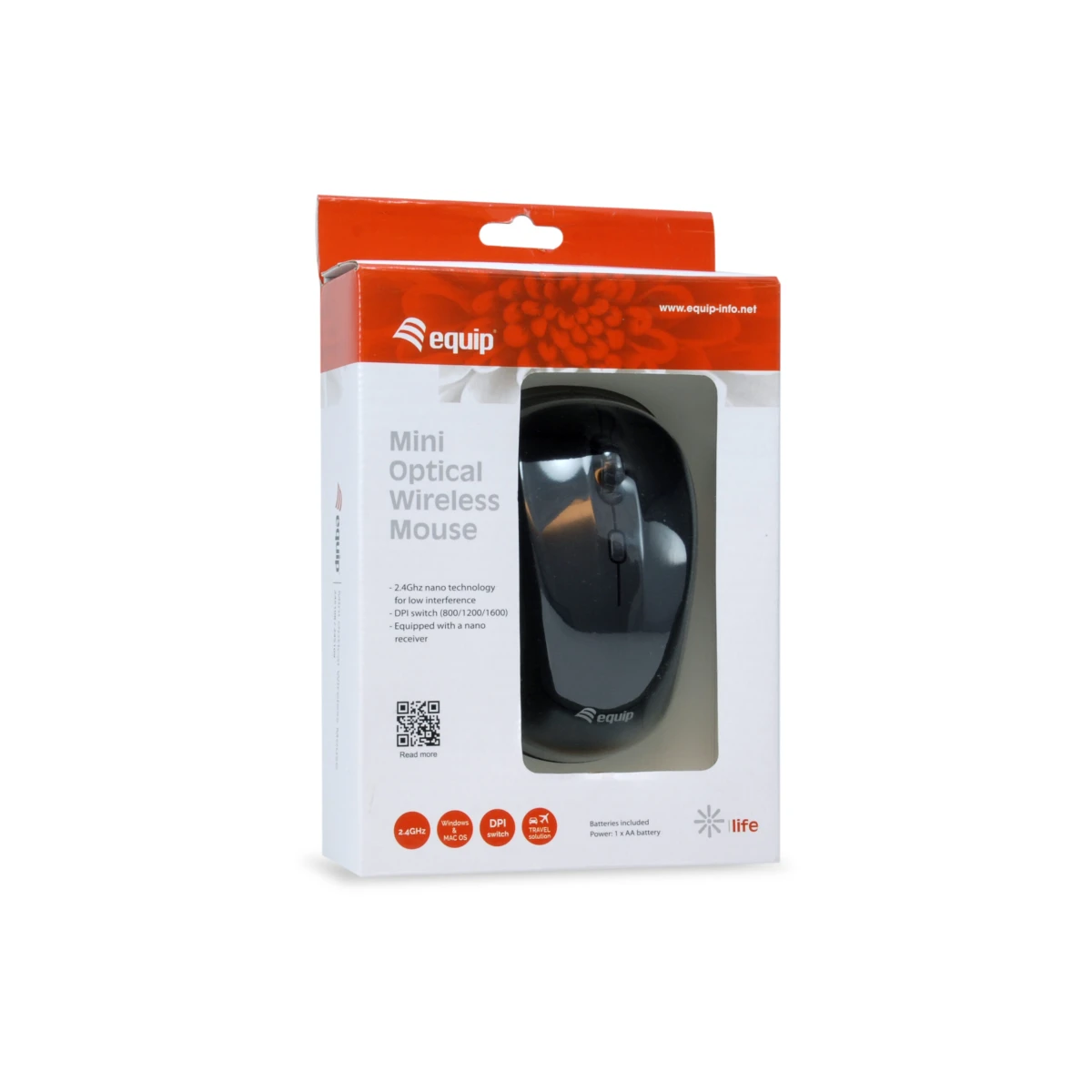 Galery – Equip 245108 rato Viagem Ambidestro RF Wireless Ótico 1600 DPI0