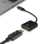 Galery – Ewent EW9825 adaptador de cabo de vídeo 0,15 m USB Type-C DisplayPort Preto0