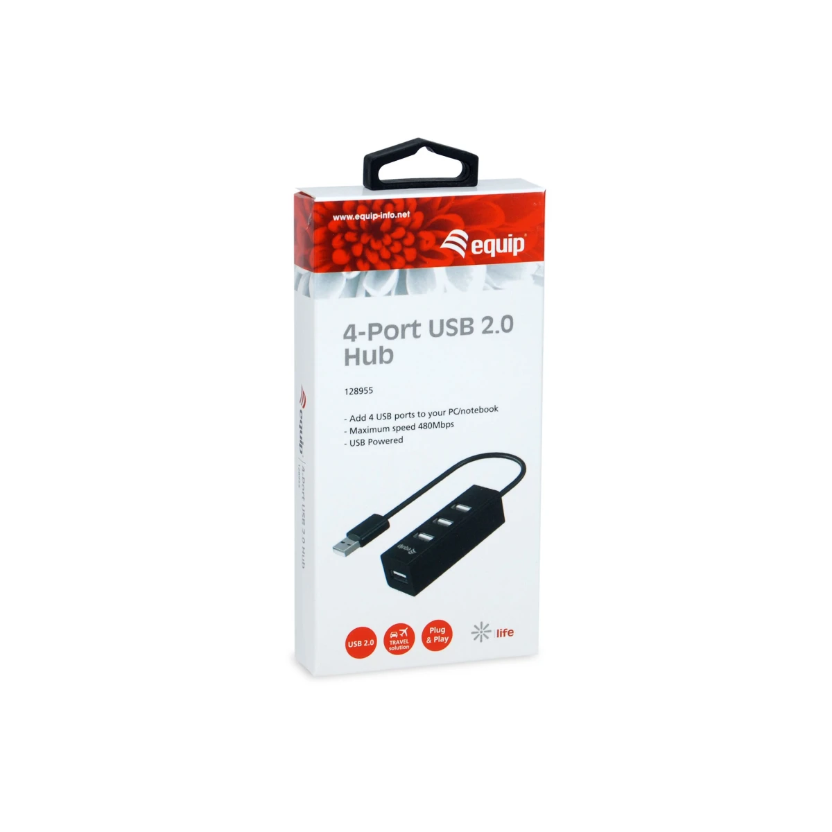 Galery – Equip 128955 hub de interface USB 2.0 480 Mbit/s Preto0